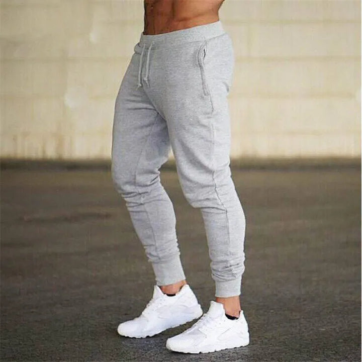 Fitness Muscle Gray Jogging Pants Solid Running Pants Men Sport Pencil Pants Men Cotton Soft Bodybuilding Joggers Gym Trousers