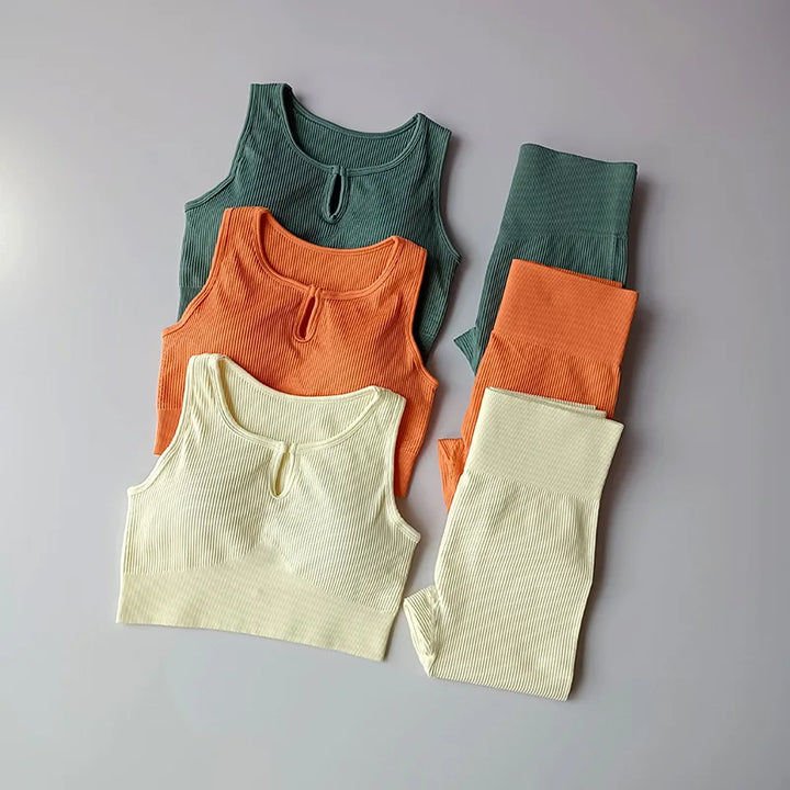 2PCS Hipsterme Seamless Set Gym Outfits Fitness Suits Sports