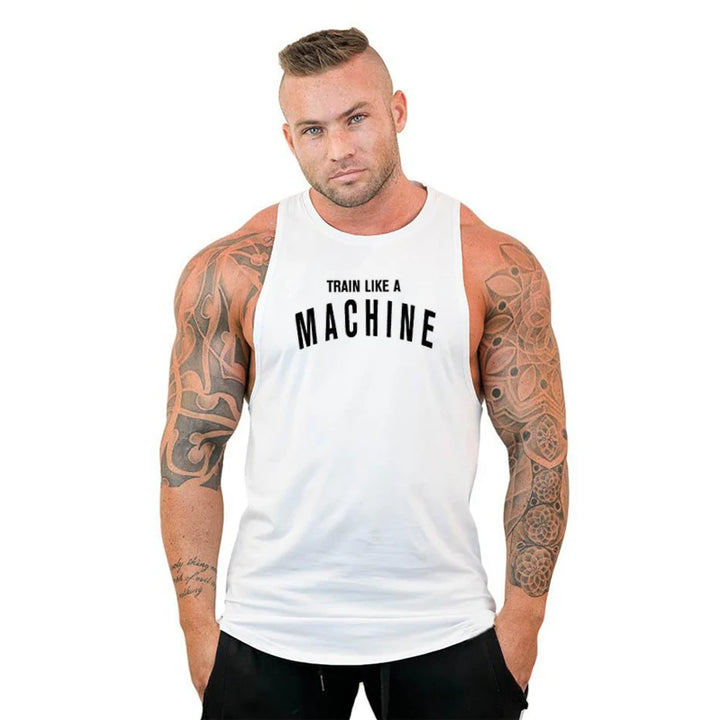 New Brand Summer Men Gym Muscle Bodybuilding Sleeveless Shirt Cotton Street Workout Tank Top Singlet Fitness Sport Print Vest