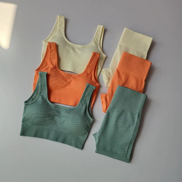 2PCS Hipsterme Seamless Set Gym Outfits Fitness Suits Sports