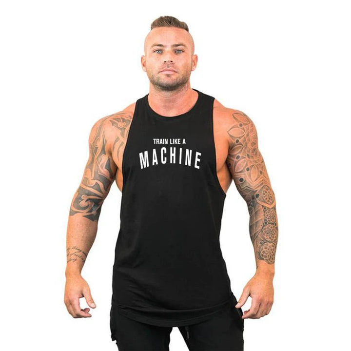 New Brand Summer Men Gym Muscle Bodybuilding Sleeveless Shirt Cotton Street Workout Tank Top Singlet Fitness Sport Print Vest