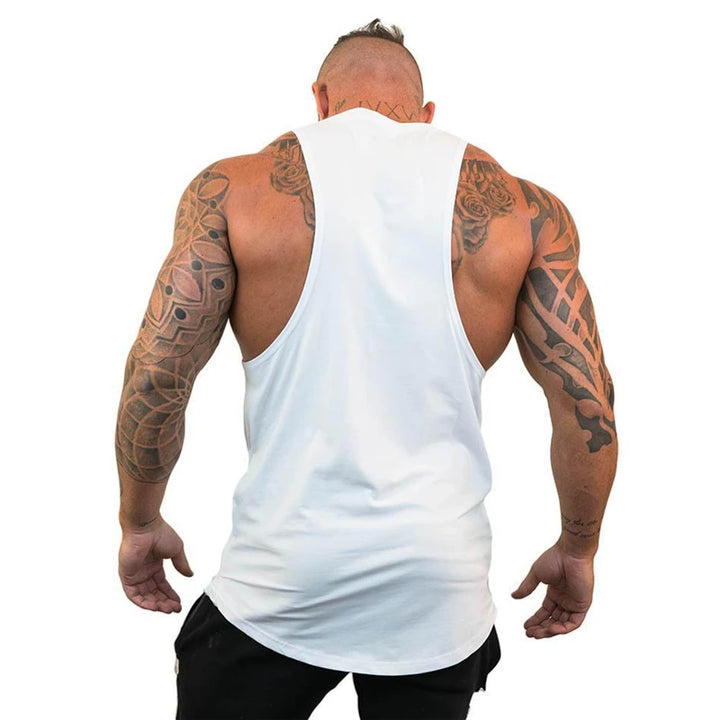 New Brand Summer Men Gym Muscle Bodybuilding Sleeveless Shirt Cotton Street Workout Tank Top Singlet Fitness Sport Print Vest