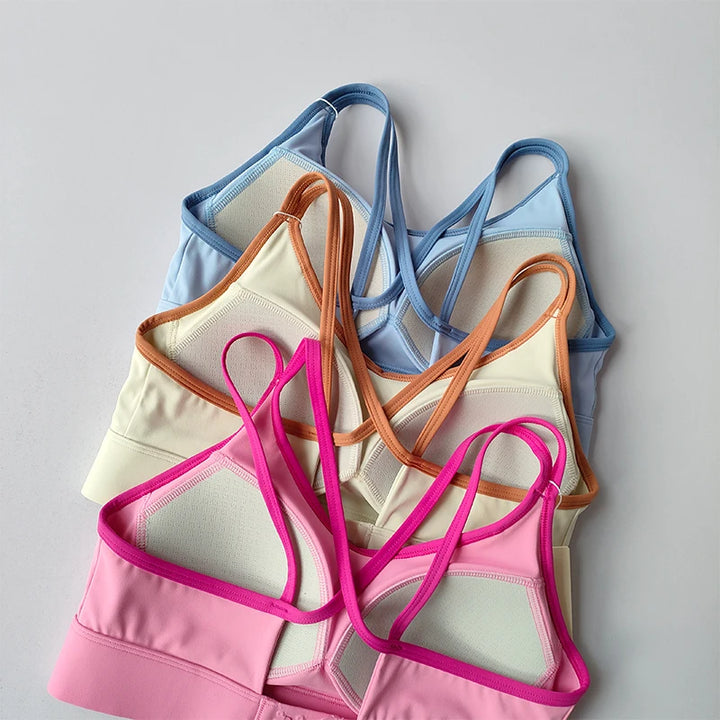 Women's Summer Shock-absorbing Running Yoga Tank Top with a Beautiful Contrasting Sports Bra and a Professional Pilates Bra