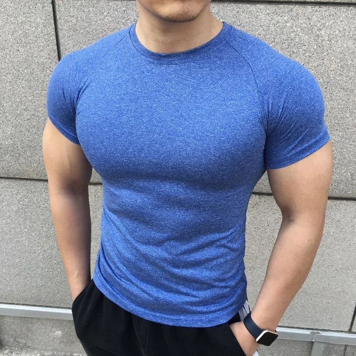 2024 New Men Summer Short Sleeve Fitness T Shirt Running Sport Gym Compression T Shirt Workout Casual High Quality Tops Clothing
