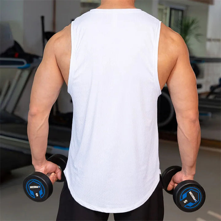 2024 Men Bodybuilding Tight Running Tank Tops Summer Jogger Workout Sleeveless Gyms shirt Men Sports Vest Fitness Brand Man Vest