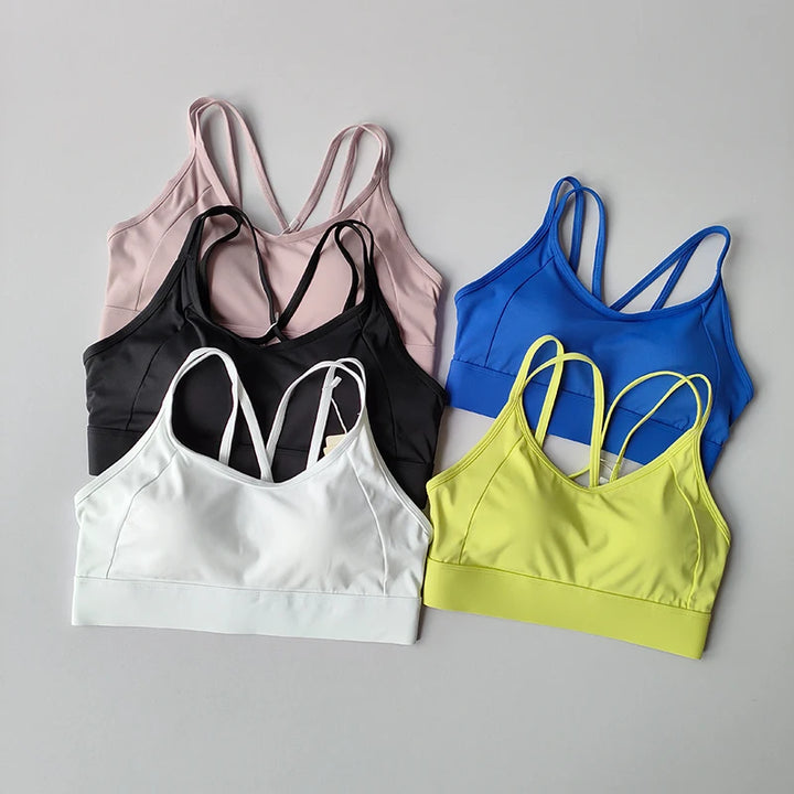 Women's Summer Shock-absorbing Running Yoga Tank Top with a Beautiful Contrasting Sports Bra and a Professional Pilates Bra