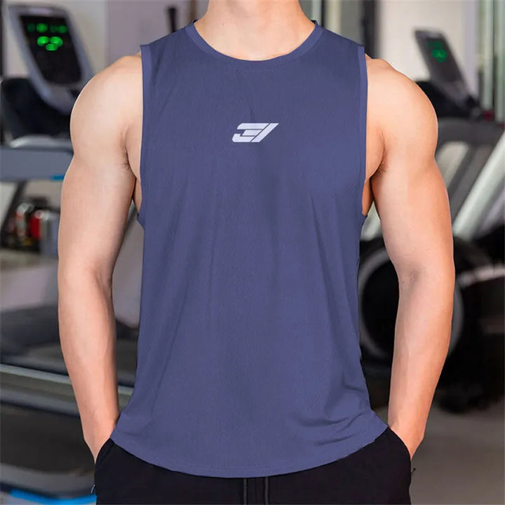 2024 Men Bodybuilding Tight Running Tank Tops Summer Jogger Workout Sleeveless Gyms shirt Men Sports Vest Fitness Brand Man Vest