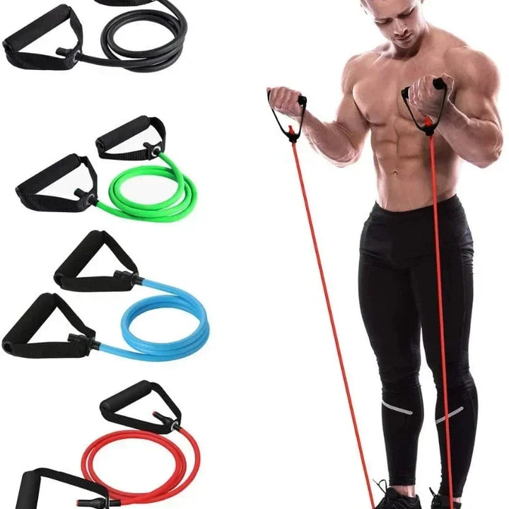 Hot 3 Levels Resistance Yoga Pull Rope Bands Handles Elastic Sports Bodybuild Home Gym Workouts Muscle Training Rubber Tube Band