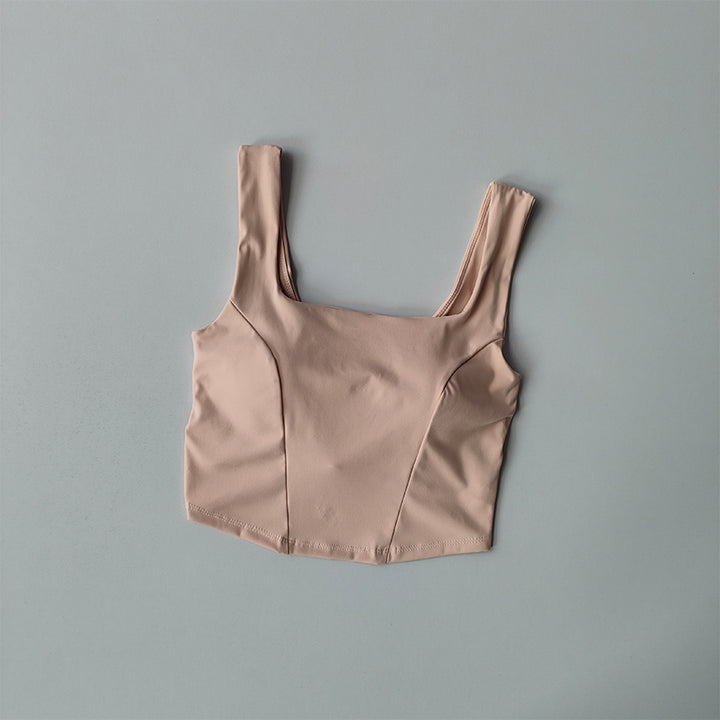 One-piece Cup Cross Back Sports Bra Women's Shockproof Tank Top Running Fitness Bra Quick Drying Breathable Yoga Bra