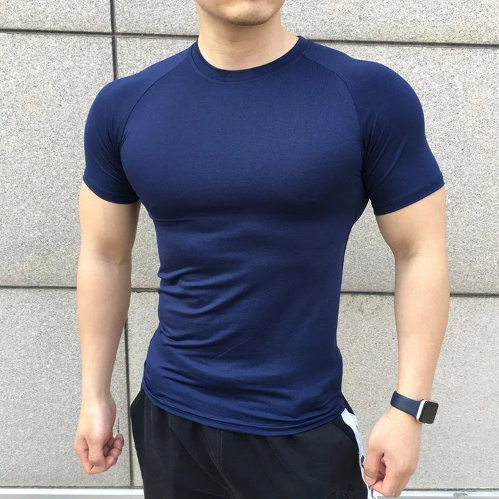 2024 New Men Summer Short Sleeve Fitness T Shirt Running Sport Gym Compression T Shirt Workout Casual High Quality Tops Clothing