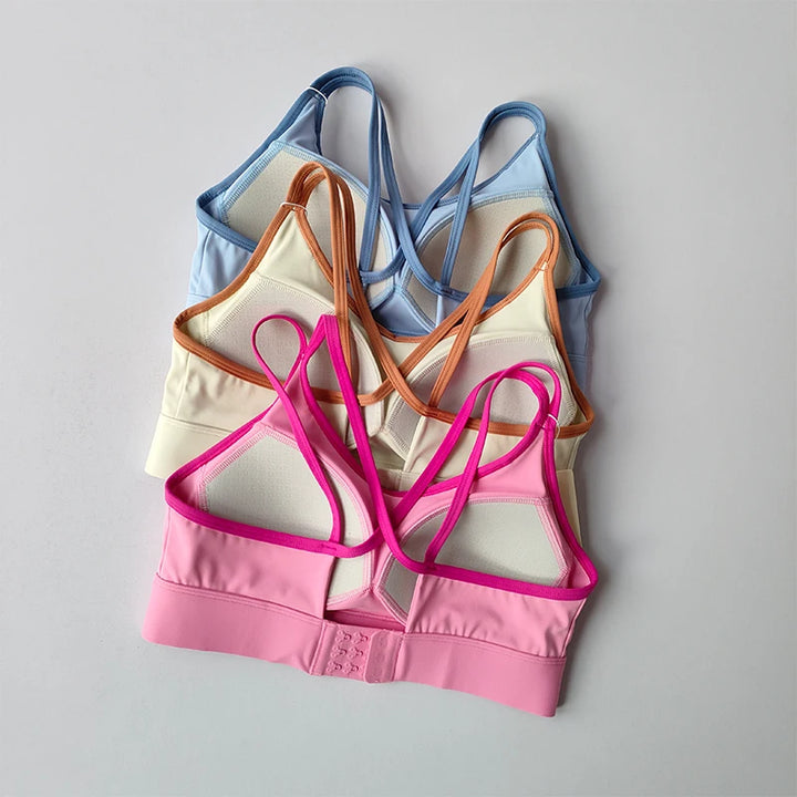 Women's Summer Shock-absorbing Running Yoga Tank Top with a Beautiful Contrasting Sports Bra and a Professional Pilates Bra