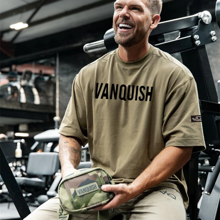 New gym exercise fitness sports wear cotton round neck loose short sleeve T-shirt top casual fashion streetwear men's wear