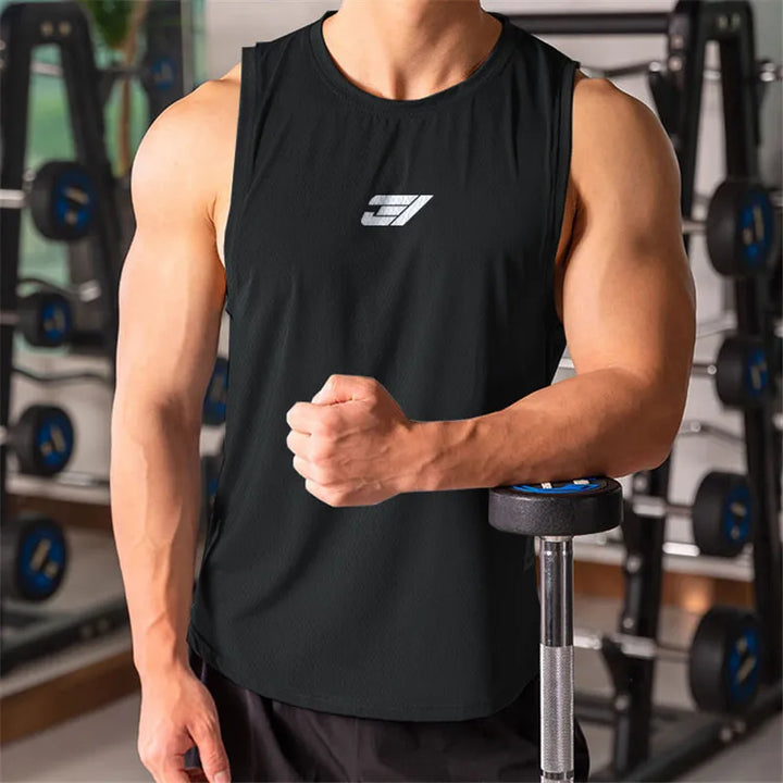 2024 Men Bodybuilding Tight Running Tank Tops Summer Jogger Workout Sleeveless Gyms shirt Men Sports Vest Fitness Brand Man Vest