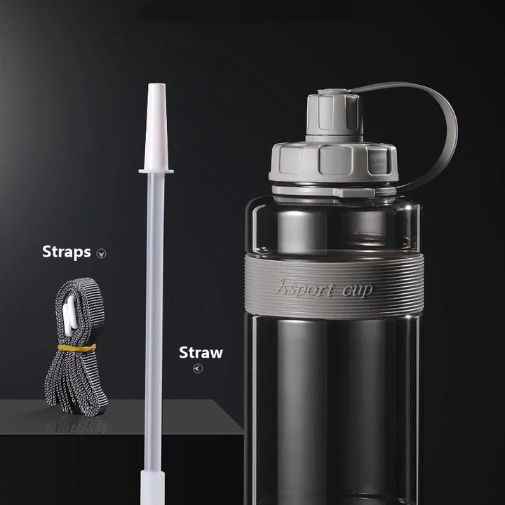 2L Big Water Bottle with Straw Large Capacity
